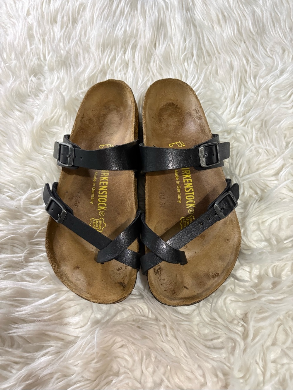 Birkenstock Mayari Black Birko- Flor Cross-Strap Sandals size 36
